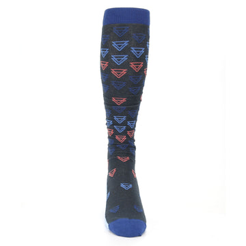 Blue Coral Double Triangle Socks - Men's Over-the-Calf Socks