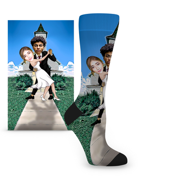 Custom Face Dip Church - Women's Custom Socks