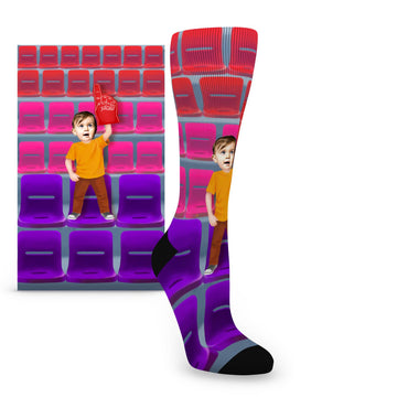 Custom Face Best Parents/Grandparents Younger Child Foam Finger - Women’s Custom Socks