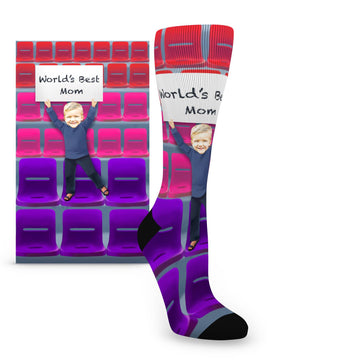 Custom Face Best Parents/Grandparents Younger Child Holding Sign - Women’s Custom Socks