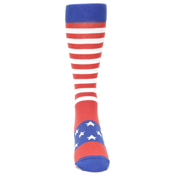 Stars Stripes American Flag Socks - USA Made - Men's Novelty Dress Socks