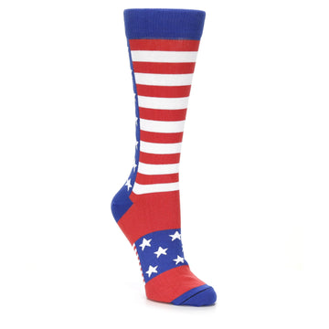 American Flag Stars and Stripes Socks - USA Made - Women's Novelty Socks