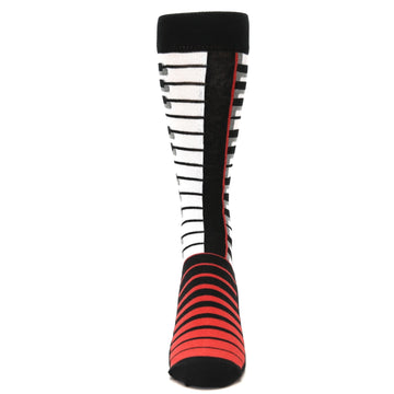 Black White Piano Keys Music  - USA Made - Men's Dress Socks
