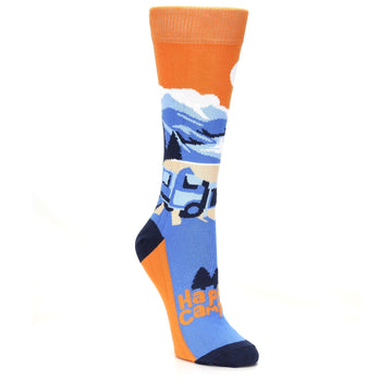 Blue Orange Happy Camper Women's Dress Socks