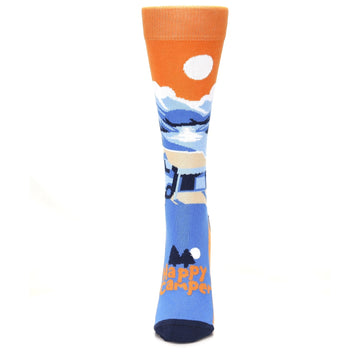 Blue Orange Happy Camper Women's Dress Socks