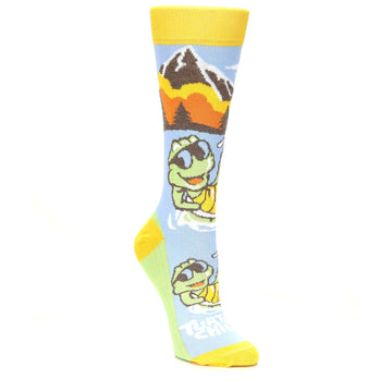 Blue Green Turtley Chill Turtle Women's Dress Socks