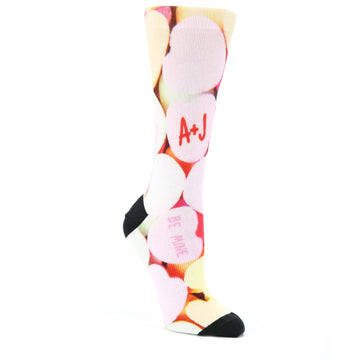 Heart Candy Valentine's Day Custom Text Socks - Women's Custom Socks
