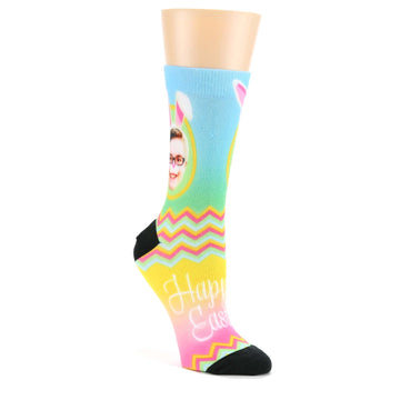 Easter Bunny Ears Custom Face Socks - Women's Custom Socks