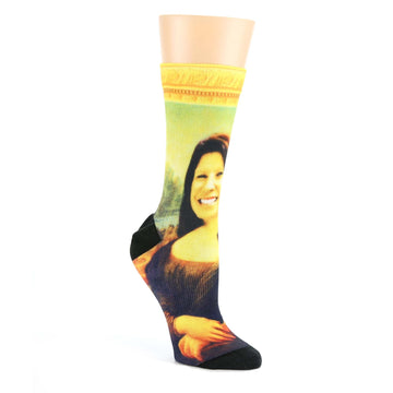Example of Women's Mama Lisa Painting Custom Face Socks