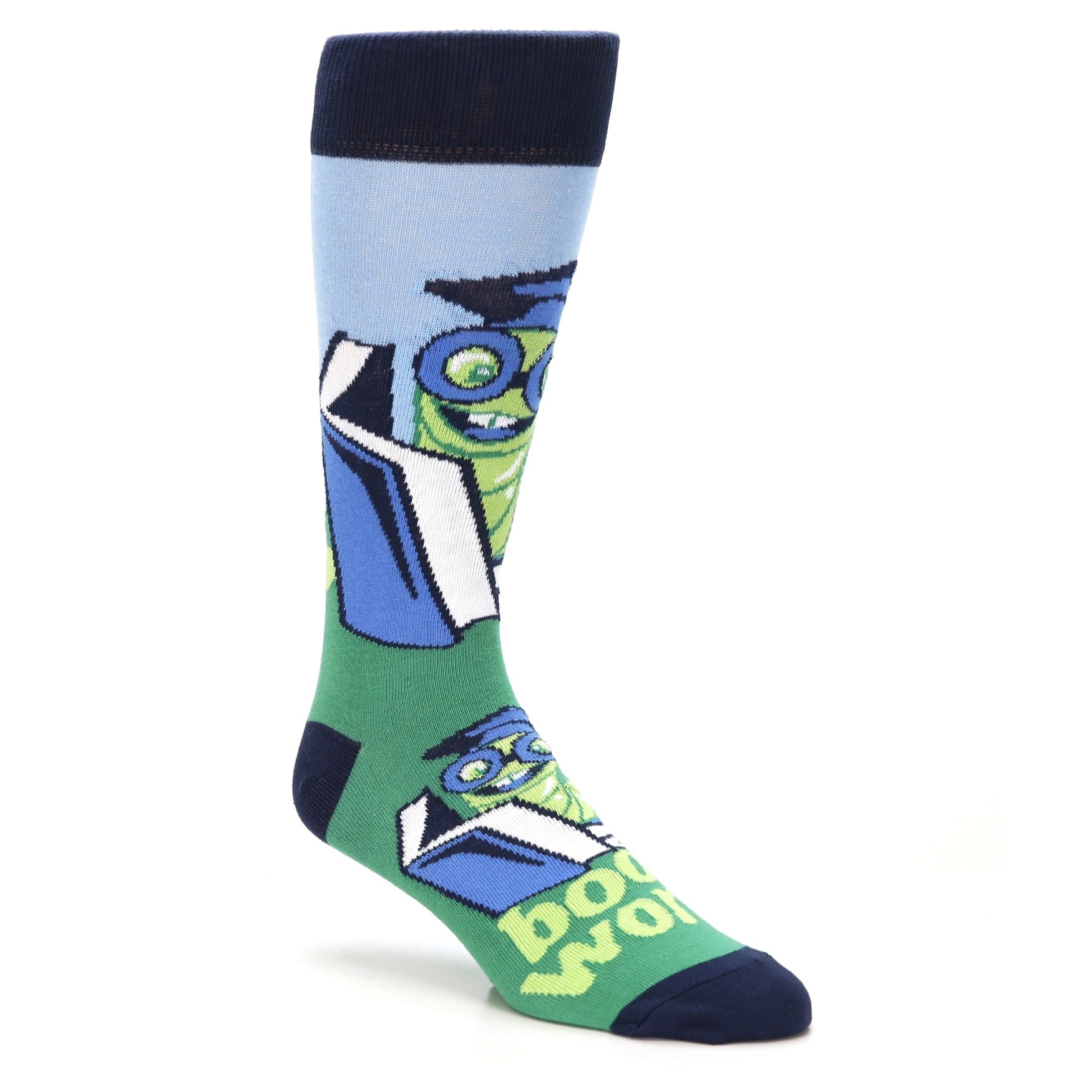 Book Worm Scholar Nerd - USA Made Men's Dress Socks U.S. Men's Shoe Sizes 13-16 Book Worm Scholar Nerd - USA Made Men's Dress Socks U.S. Men's Shoe Sizes 13-16