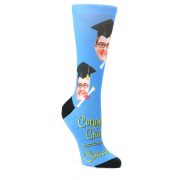 Graduation Cap & Diploma Custom Face Socks - Women's Custom Socks
