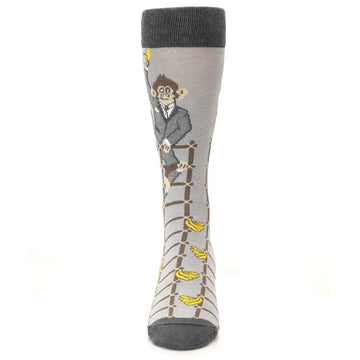 Gray Monkey Business Socks - Men's Novelty Dress Socks