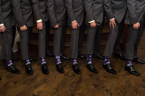 Lavender Regency Purple Argyle Men’s Groomsmen Wedding Dress Socks