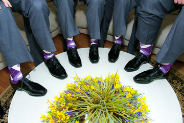 Purple Bouquet Groomsmen Wedding Socks