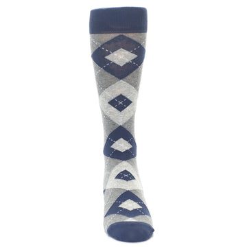 Navy Gray Argyle Men’s Dress Socks Made in USA