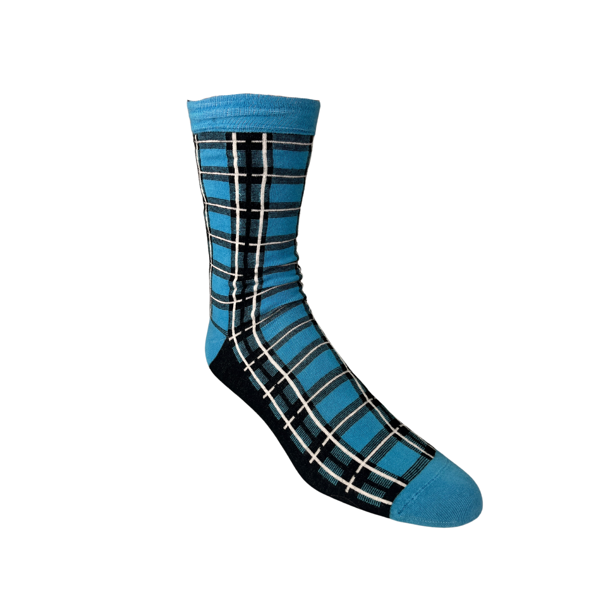 Blue Plaid Bamboo Sock