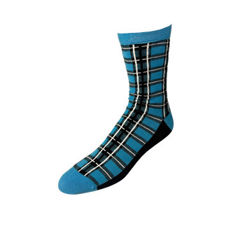 Blue Plaid Bamboo Sock