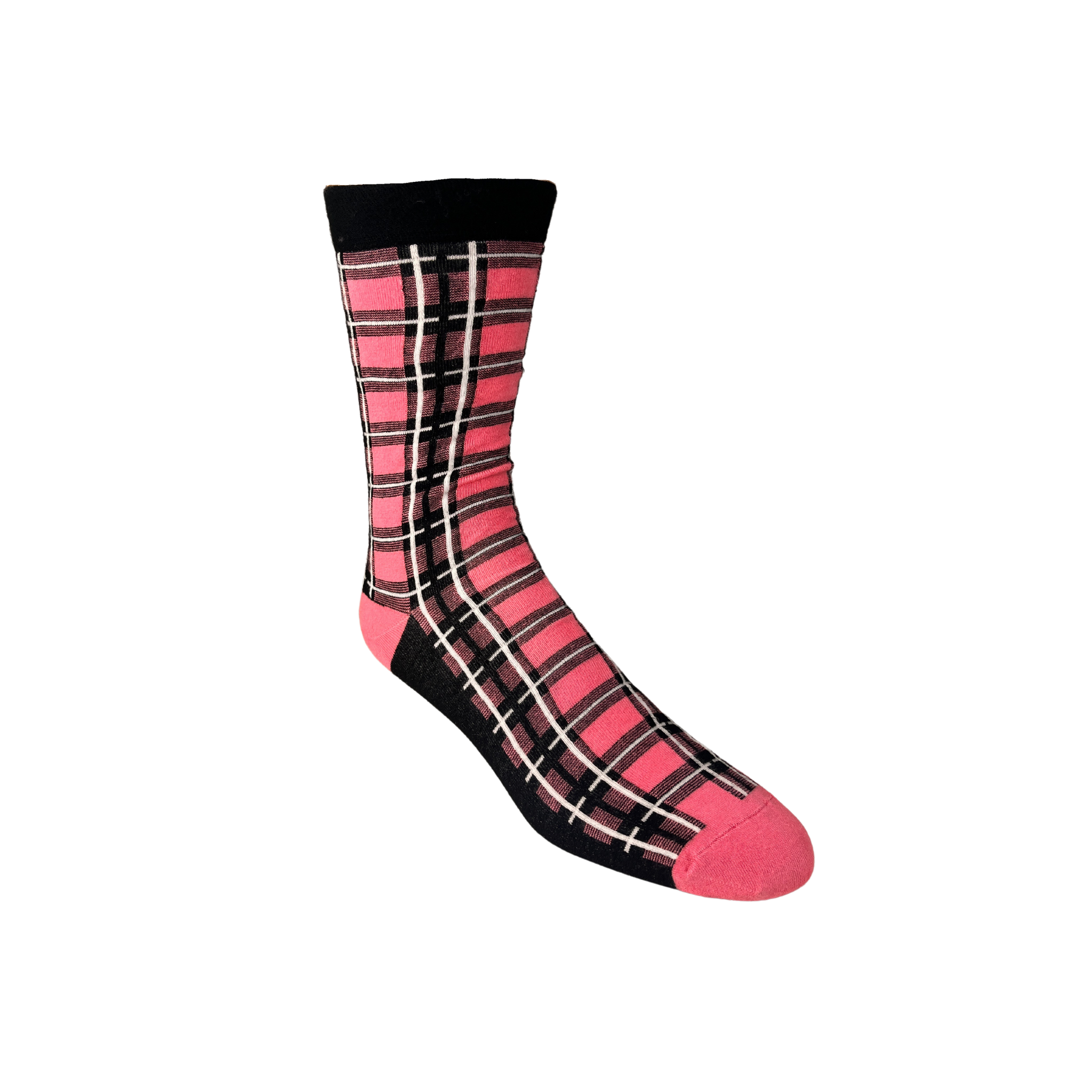 Pink, Black Plaid Bamboo Socks