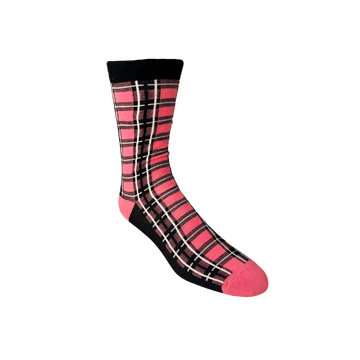 Pink, Black Plaid Bamboo Socks