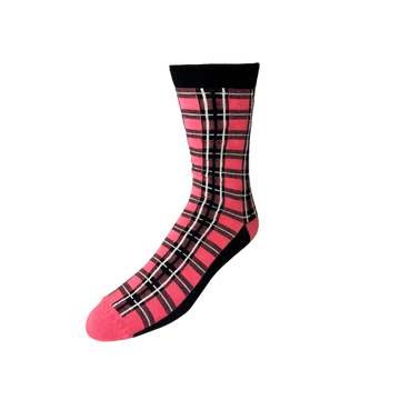 Pink, Black Plaid Bamboo Socks