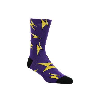 Purple Lightning Bolt Socks U.S Mens 8-12