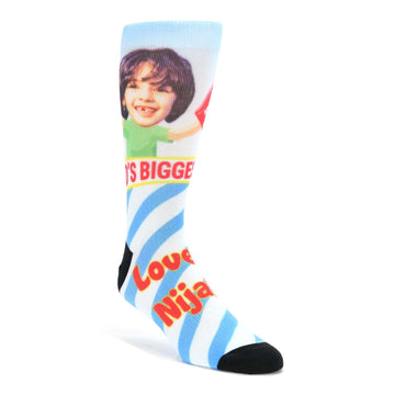 #1 Dad Foam Finger Custom Face Socks - Men's Custom Socks