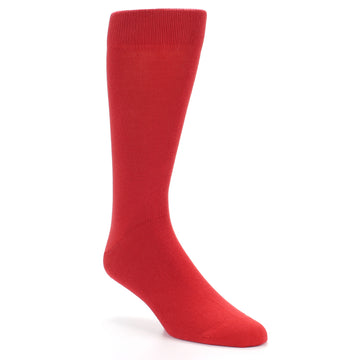 Red Solid Color Men's Dress Socks