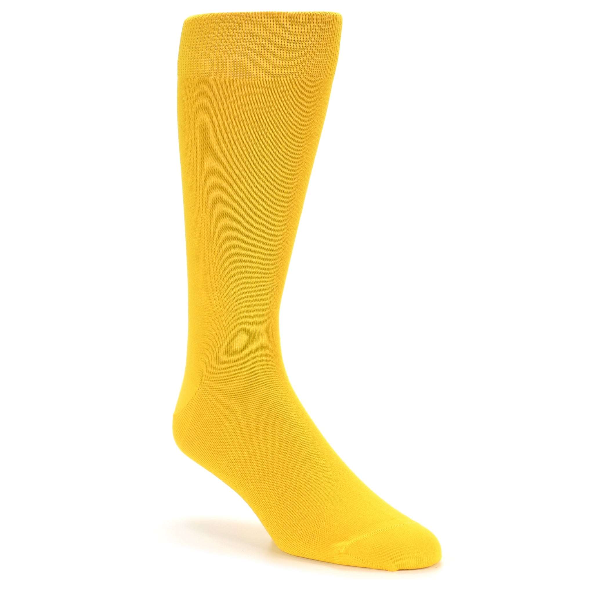 Golden Yellow Solid Color Socks - Men's Dress Socks