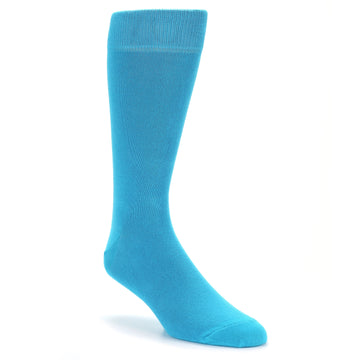 Malibu Blue Solid Color Socks - Men's Dress Socks