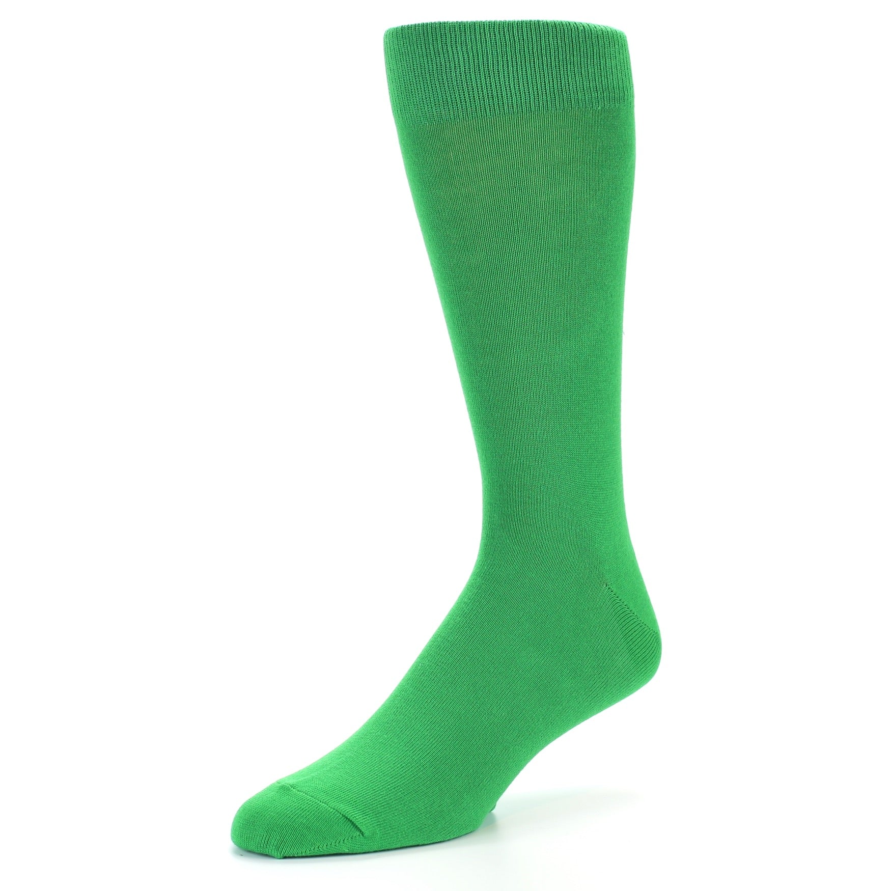 Kelly Green Solid Color Men's Dress Socks