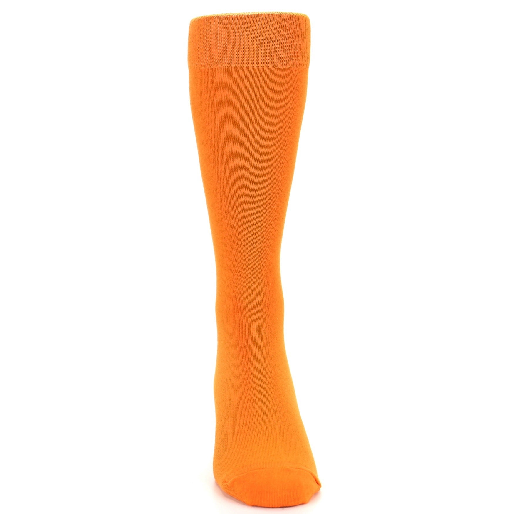 Tangerine Orange Solid Color Men's Dress Socks