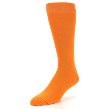 Tangerine Orange Solid Color Men's Dress Socks