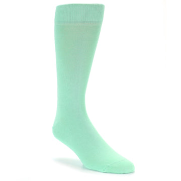 Mint Green Solid Color Men's Dress Socks