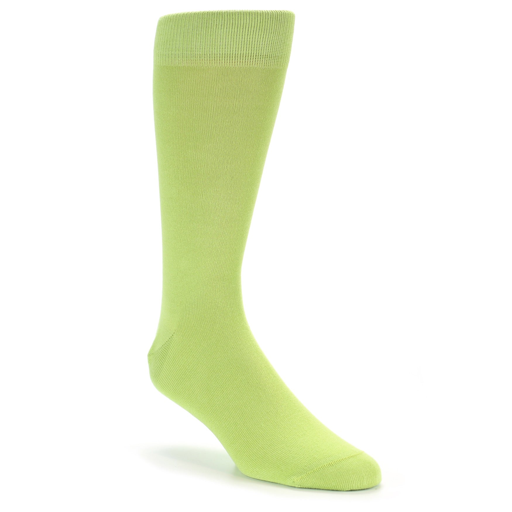 Lime Green Solid Color Socks - Men's Dress Socks