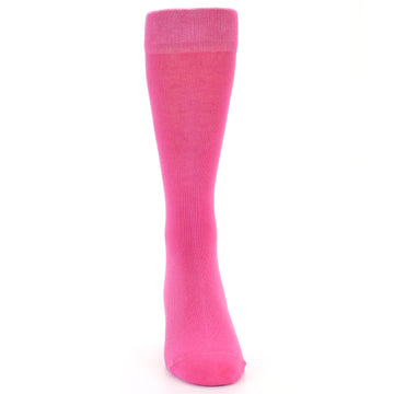 Hot Pink Solid Color Men's Dress Socks