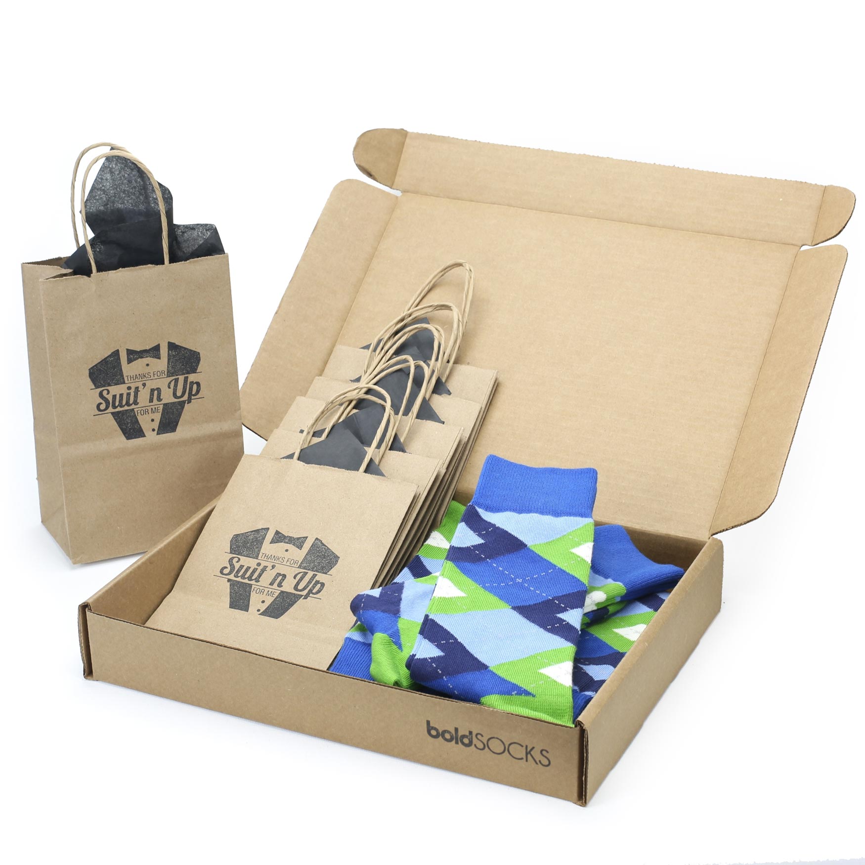 Blue Green Argyle Socks in Customizable Groomsmen Wedding Kit