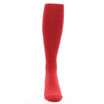 Red Solid Color Socks - Men's Over-the-Calf Socks