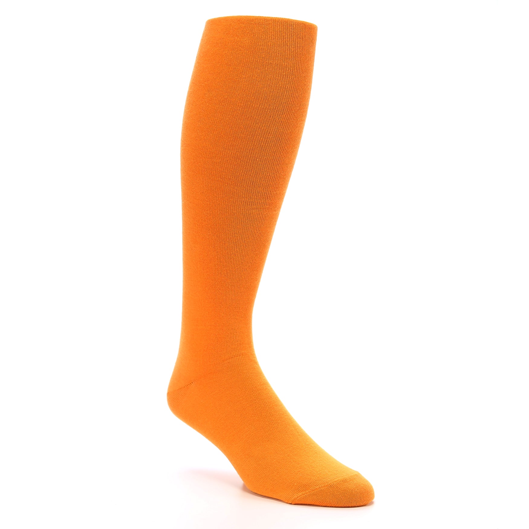 Tangerine Orange Men's Over the Calf Dress Socks