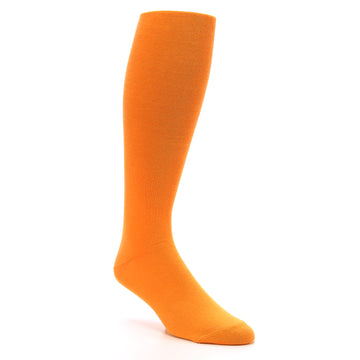 Tangerine Orange Solid Color Socks - Men's Over-the-Calf Socks