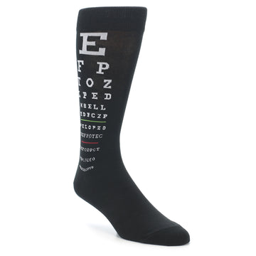 Black White Doctor Eye Chart Men's Dress Socks