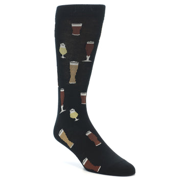 Black Craft Beer Socks - Men's Novelty Dress Socks