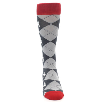 Grey Tent Camping Argyle Socks - Men’s Dress Socks