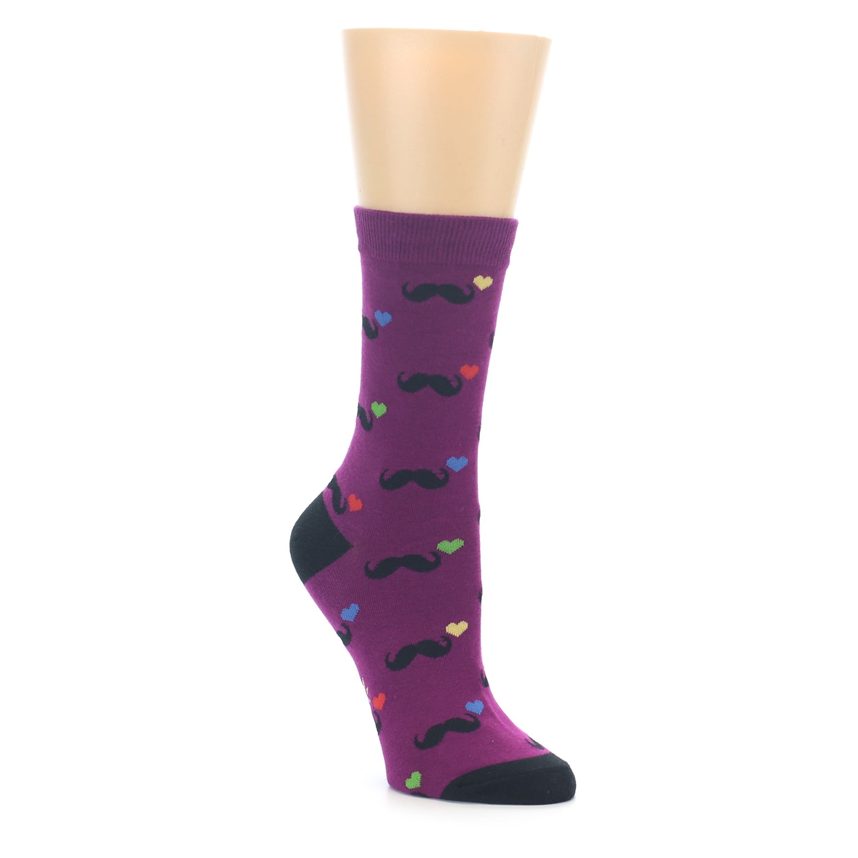 Women's Purple Mustache Socks by Sock it to Me