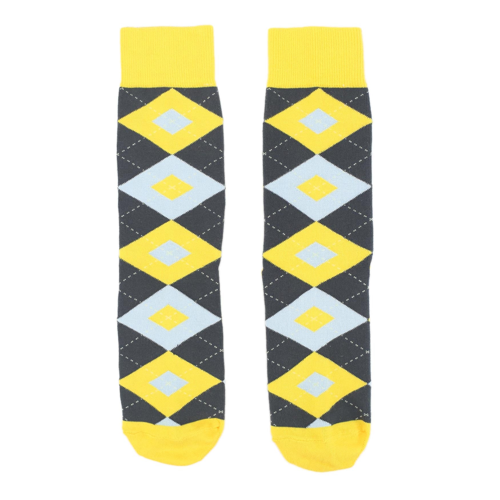 Golden-Yellow-Grey-Mens-Dress-Socks-Statement-Sockwear-overhead