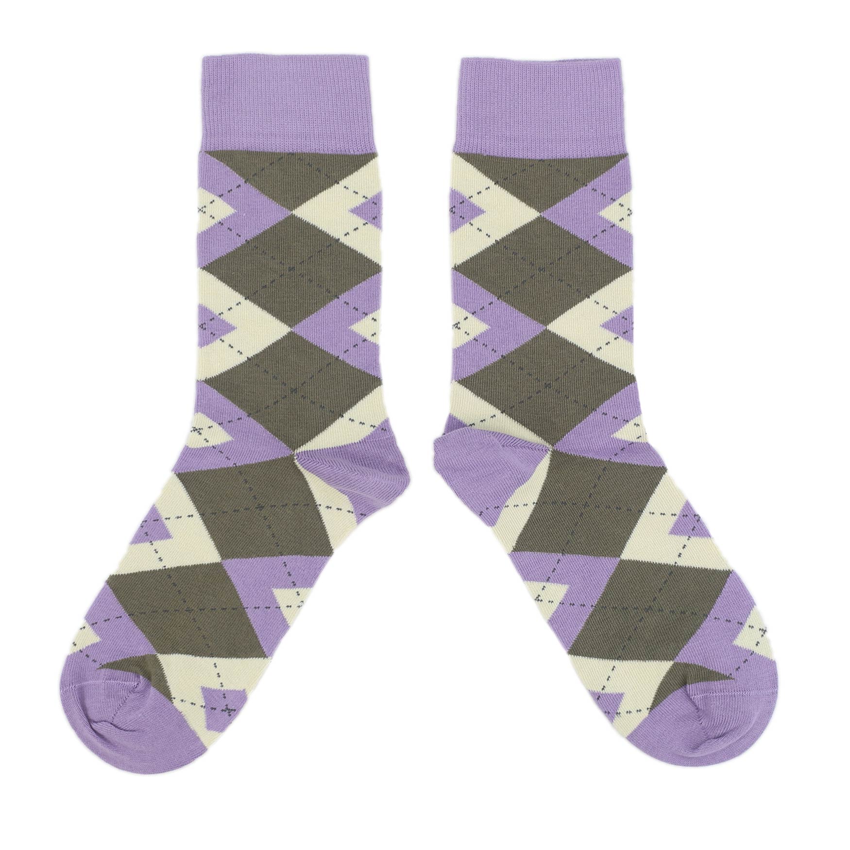 Orchid-Purple-Brown-Mens-Dress-Socks-Statement-Sockwear-overhead