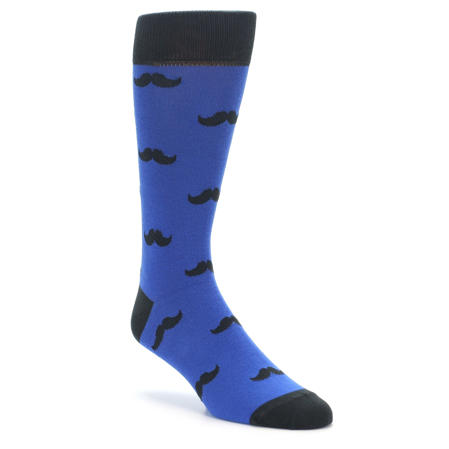 Royal Blue Mustache Socks by boldSOCKS