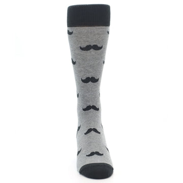Gray Charcoal Mustache Men’s Dress Socks