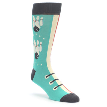 Red Teal Bowling Men's Dress Socks