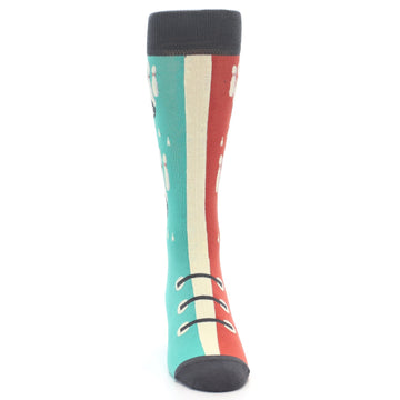 Red Teal Bowling Men's Dress Socks