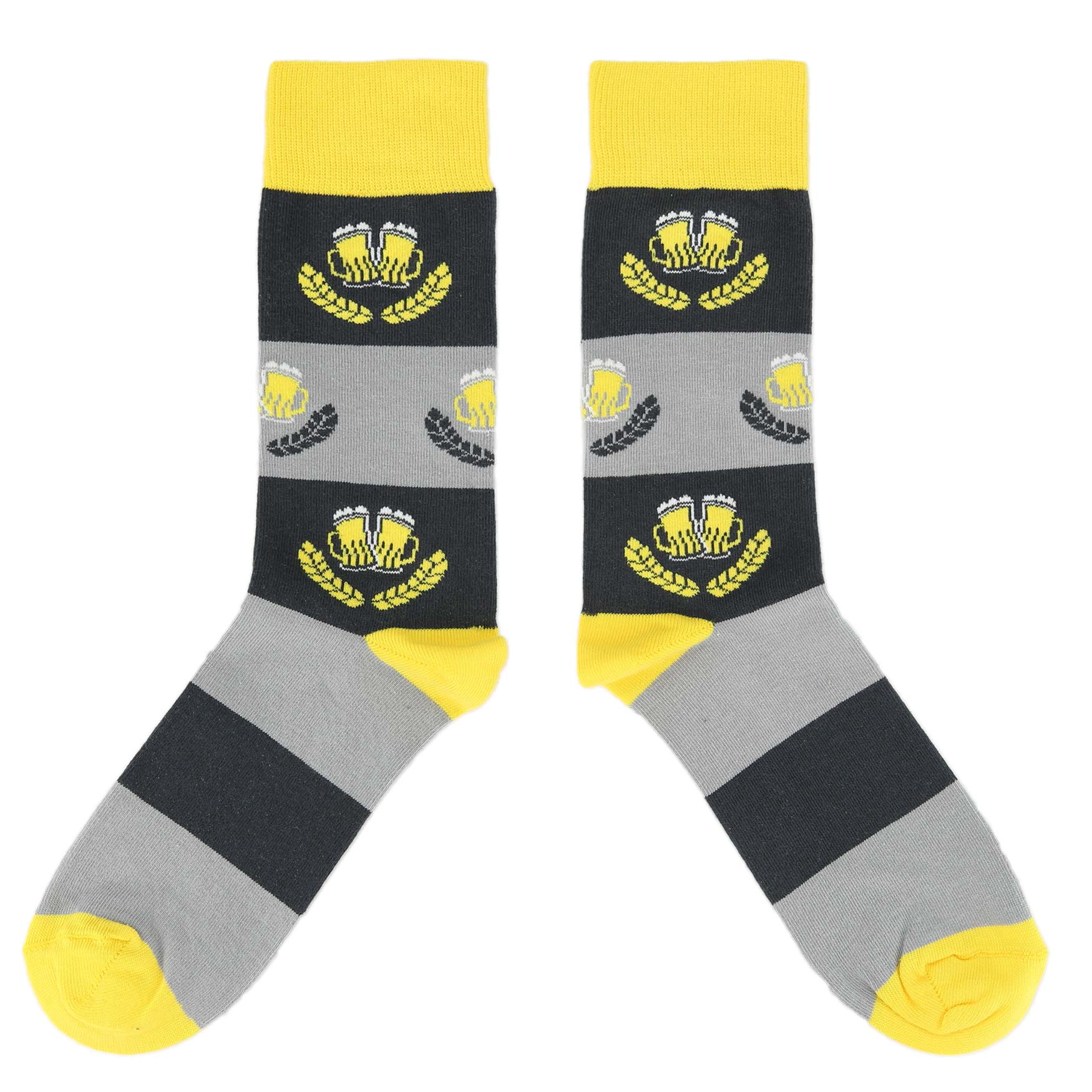 Yellow-Navy-Beer-Mug-Mens-Dress-Socks-boldSOCKS-overhead